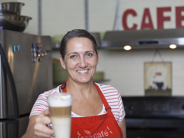 Un accueil sympathique au Café de La Maison de Bibi.