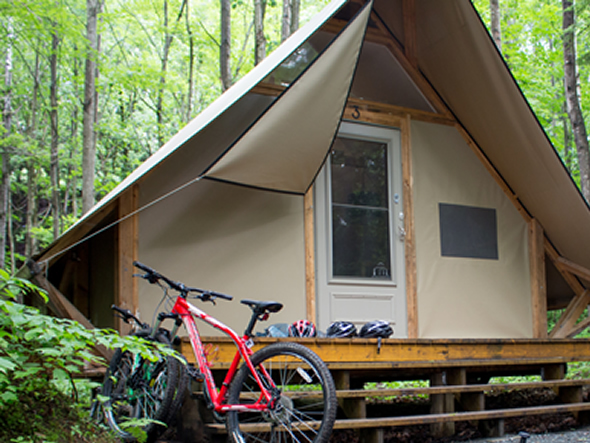 Prêt à camper au Parc de la Rivière Gentilly